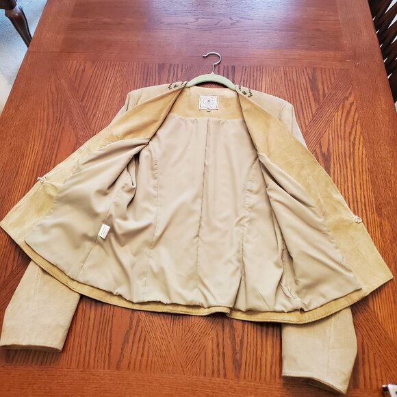 Double D Ranch Yoakum Texas Size M Pale Green Suede Leather Jacket with Studs - Picture 8 of 16